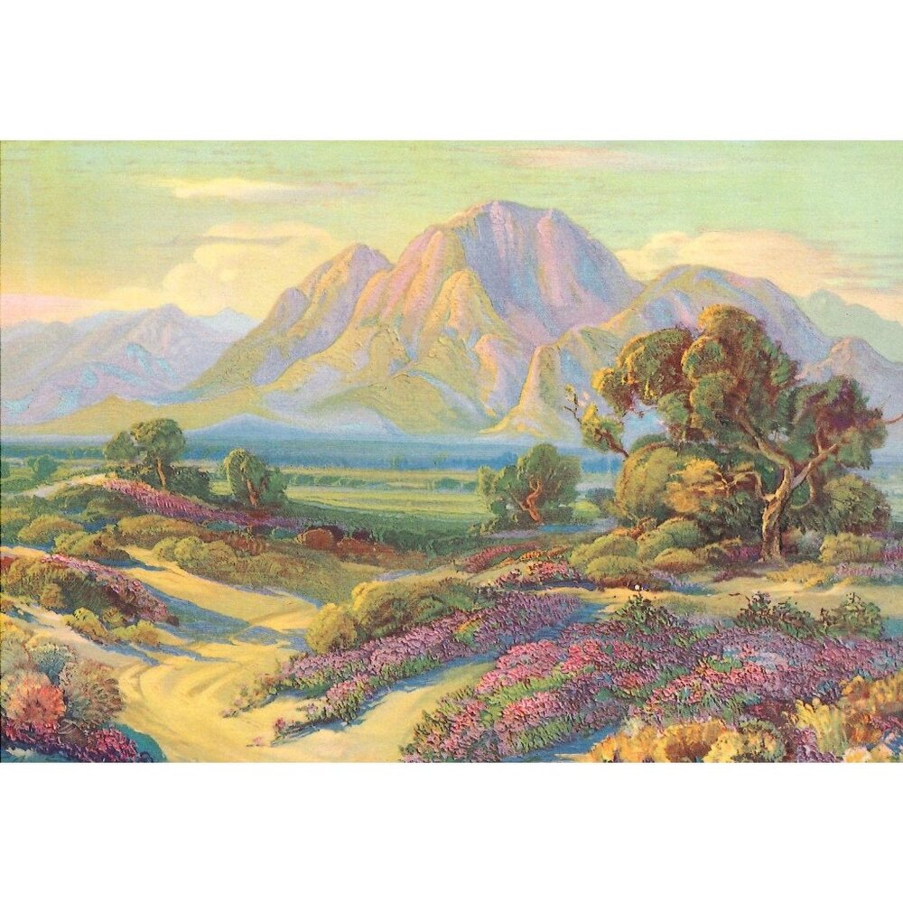 Vintage Calendar Print Mountain Flowers 6 x 8